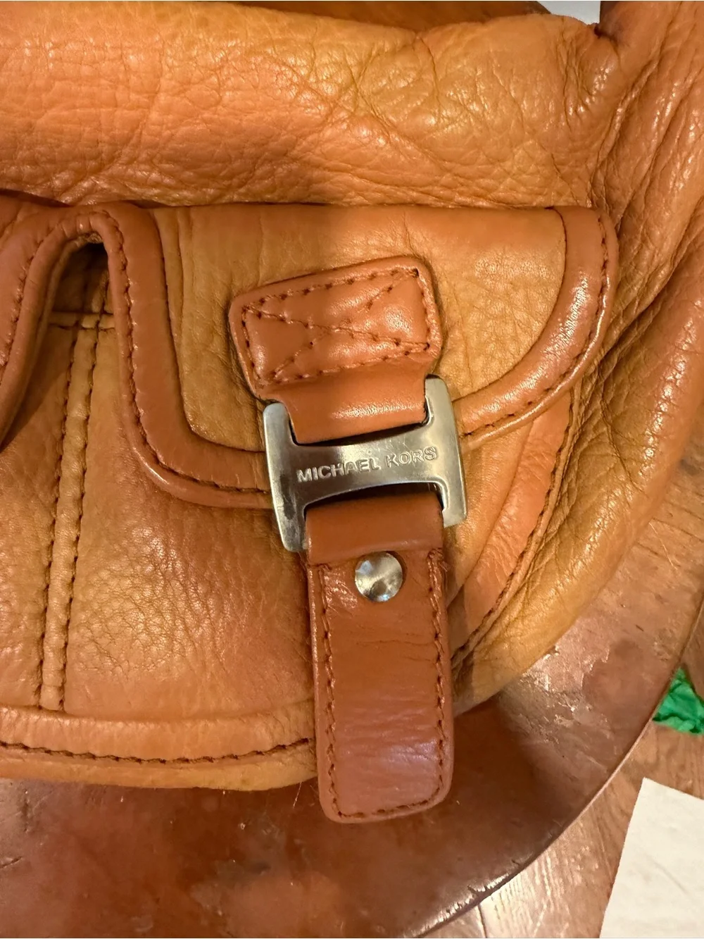 Michael Kors Ranger Hobo Bag Burnt Cognac Leather Cargo Shoulder Purse